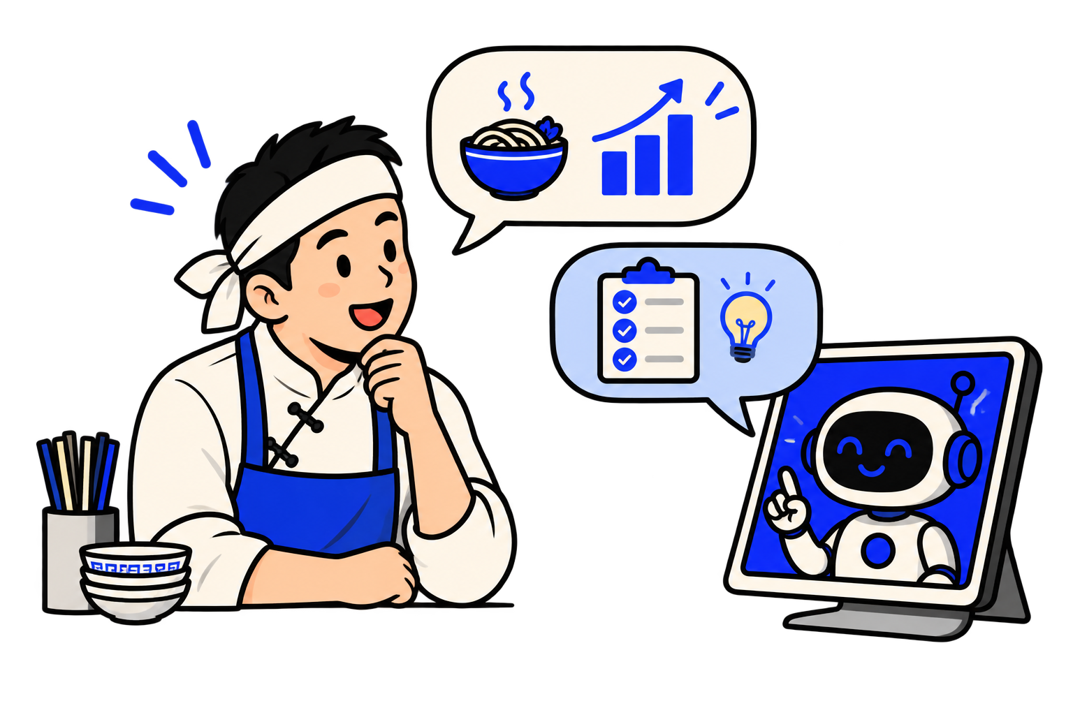 餐饮经营者与聊天式 AI 一问一答